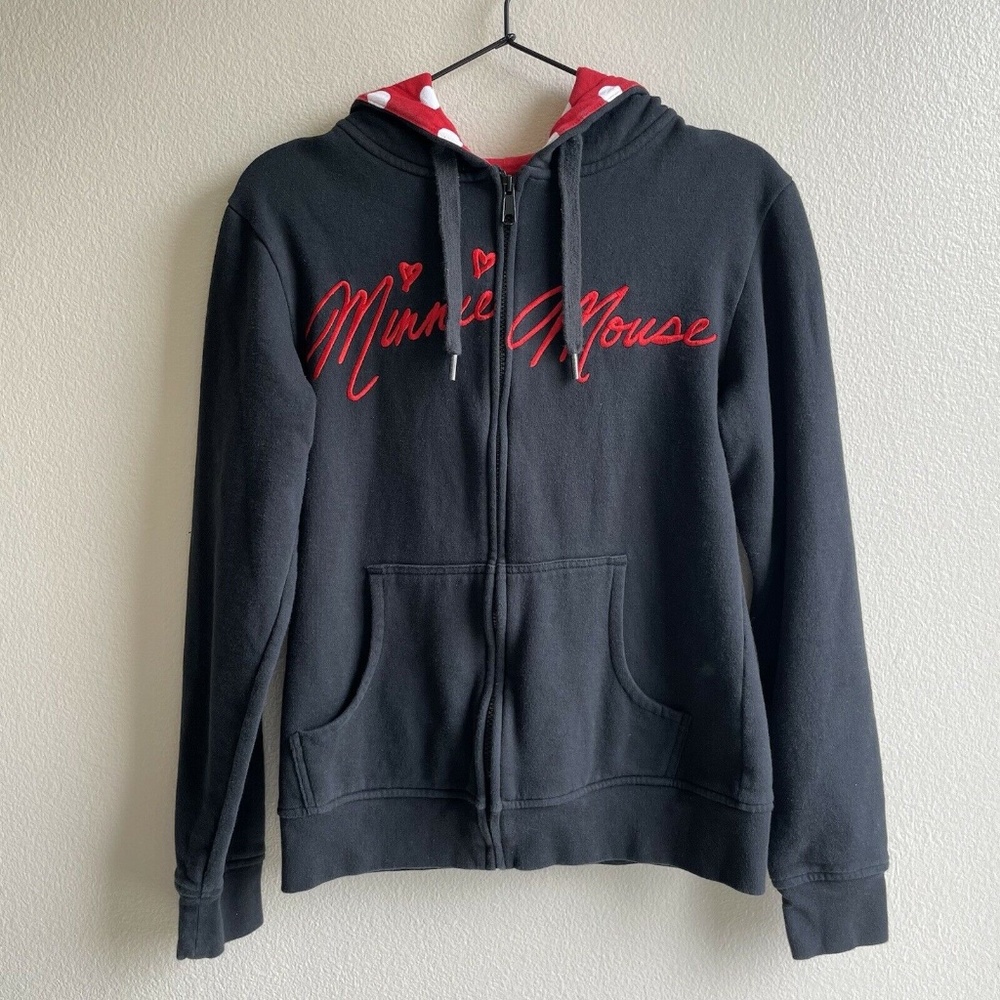 DISNEY PARKS Women's Minnie Mouse Hoodie Large Jacket Full Zip